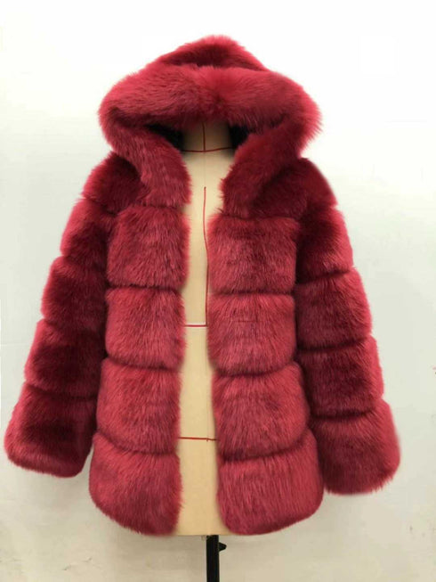 Women Luxury Winter Warm Fluffy Faux Fur Short Coat Jacket - ROUTINE FASHION
