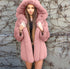 Faux fur hooded coat for women - ROUTINE FASHION
