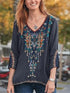 Women's Blouse With Embroidered Long-Sleeved Shirt - ROUTINE FASHION