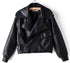 Women's PU Leather Jacket with Short Washed Leather Jacket - ROUTINE FASHION