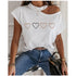 Casual T-shirt letter print strapless top women - ROUTINE FASHION