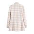 Lapel Long Sleeved Double Breasted Check Blazer Women - ROUTINE FASHION