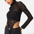 Black Leopard Mesh Bodysuit - ROUTINE FASHION
