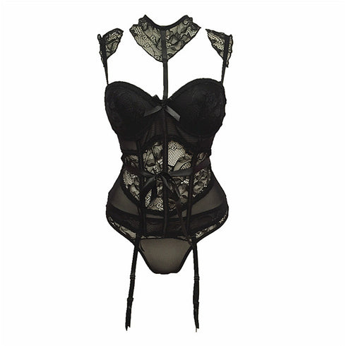 Lace fishbone corset underwear set - ROUTINE FASHION