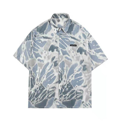 Tie-dye Short-sleeved Polo Collar Shirt - ROUTINE FASHION