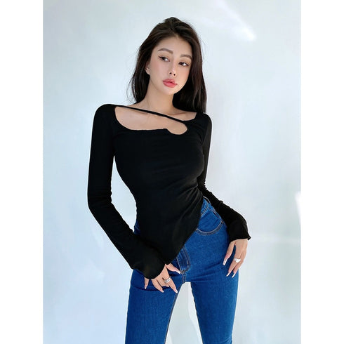 Small Slim Irregular Thin Blouse T-shirt - ROUTINE FASHION