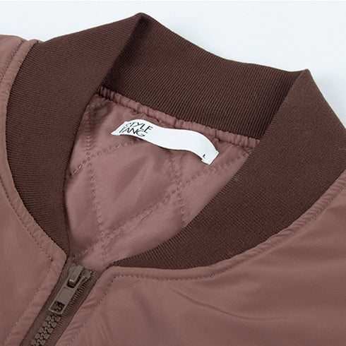 American Retro Coffee Color Short Baseball Cotton Coat Women - ROUTINE FASHION