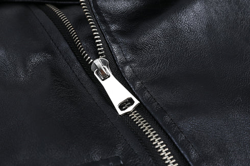 Loose All-match Motorcycle Short Leather Jacket Women's Jacket - ROUTINE FASHION