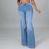 Women's New Elastic Flared Foldable Jeans - ROUTINE FASHION