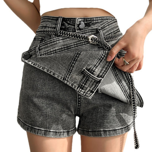 Women's Irregular Splicing Denim Skirt - ROUTINE FASHION