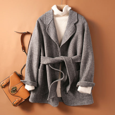 Fashionable Temperament Coat Women Double-sided Woolen Coat Loose Woolen Coat Women's Clothing - ROUTINE FASHION