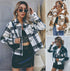 Single-breasted Woolen Plaid Short Coat Women - ROUTINE FASHION