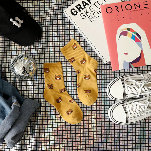 Cartoon socks women tube socks - ROUTINE FASHION