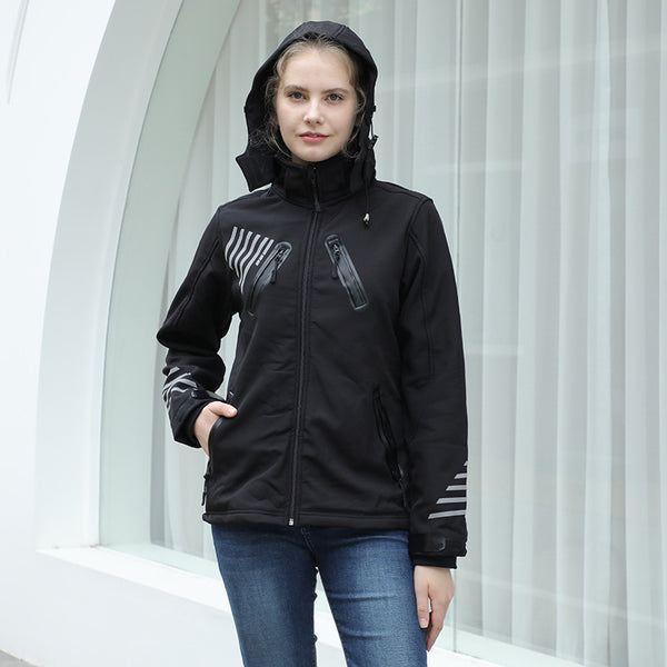 Women's Outdoor Mountaineering Soft Shell Jacket Windproof Plush - ROUTINE FASHION