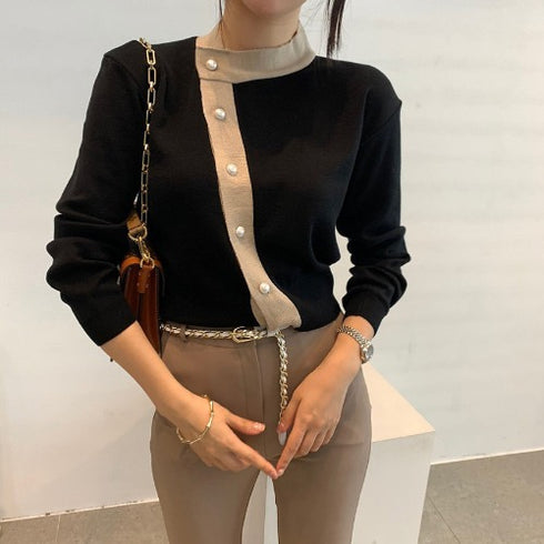 Colorblock Striped Sweater Cardigan Short Coat Women - ROUTINE FASHION