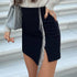 Early Spring New Artificial Gemstone Fringed Mini Skirt, Hip Skirt - ROUTINE FASHION