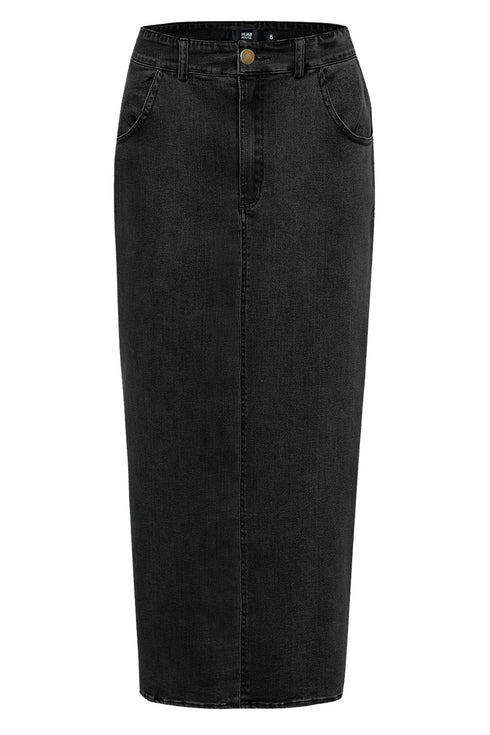 Long Stretch Denim Bag Hip Skirt - ROUTINE FASHION