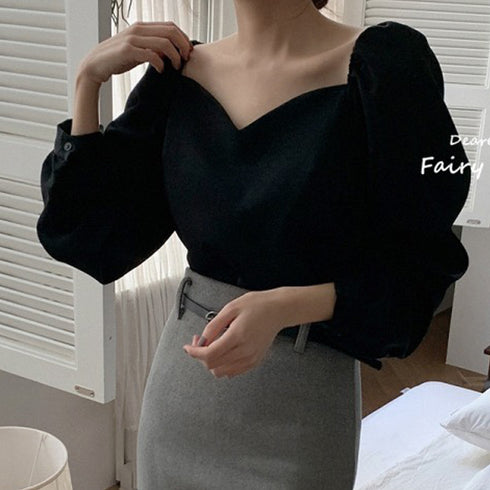 Loose Puffed Sleeve Blouse Blouse Woman - ROUTINE FASHION