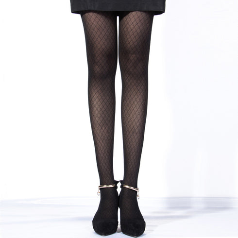 Sexy Women Tights Over Knee Double Stripe Sheer Black - ROUTINE FASHION
