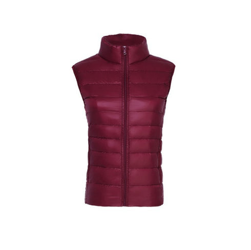 Stand-up Collar Lightweight Down Jacket Women's Vest - ROUTINE FASHION