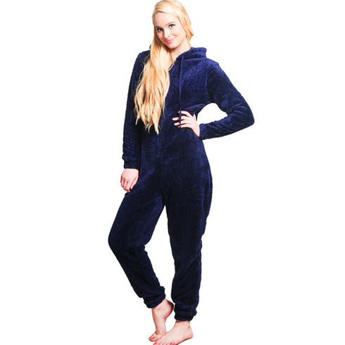 Winter Warm Pyjamas Fluffy Jumpsuits Sleepwear - ROUTINE FASHION