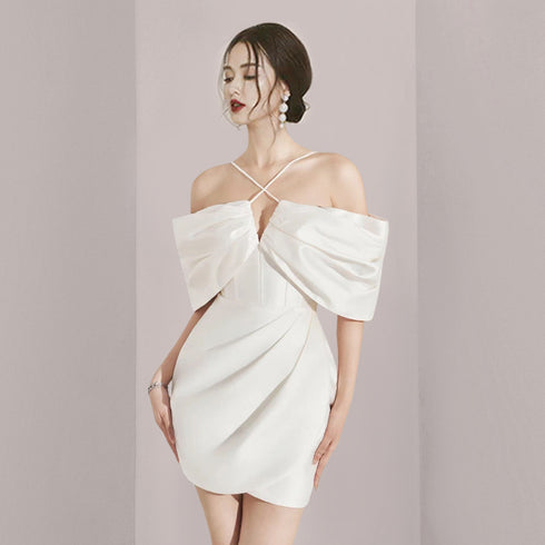 Women's Cross Sling Sleeved Dress - ROUTINE FASHION