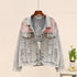 Loose Distressed Denim Jacket Women Jacket - ROUTINE FASHION