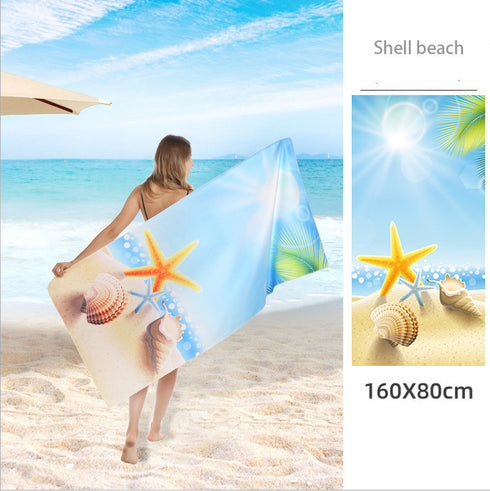 Double Sided Fleece Printed Beach Towel Microfiber Beach Towel - ROUTINE FASHION