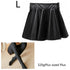 High waist Faux Leather Skirt sun skirt pleated skirt - ROUTINE FASHION