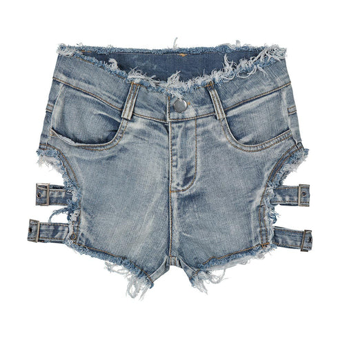 High waist denim shorts - ROUTINE FASHION