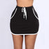 Elastic waist stripe stitching mini skirt - ROUTINE FASHION