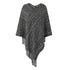 Striped Cape Shawl Fringed Sweater - ROUTINE FASHION