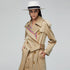 Stripes double-breasted trench coat British slim waist trench coat - ROUTINE FASHION
