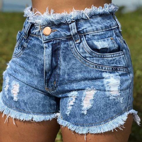 Denim shorts with fringe - ROUTINE FASHION