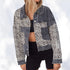 Leopard Stitching Corduroy Denim Women Jacket - ROUTINE FASHION