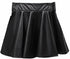 High waist Faux Leather Skirt sun skirt pleated skirt - ROUTINE FASHION