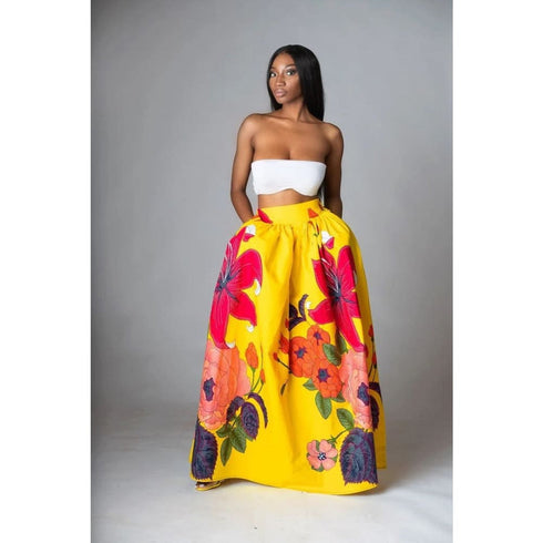 Bottoms Skirt Floral Holiday Women For Long Maxi - ROUTINE FASHION