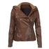 Solid color women's leather jacket - ROUTINE FASHION