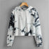Hoodies Women Rainbow Tie Dye Print Women's Sweatshirt Autumn Cropped Hoodie Harajuku Streetwear Crop Top Hoodie Moletom - ROUTINE FASHION