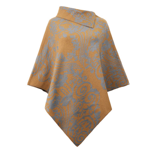 Women Printed Cape Shawl Sweater Coat - ROUTINE FASHION