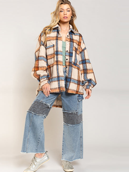 Heavy Contrast Plaid Jacket In Winter - ROUTINE FASHION