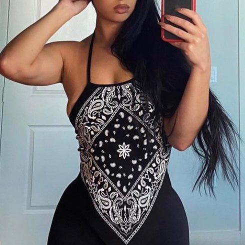 European And American Round Neck Print Undershirt Top - ROUTINE FASHION