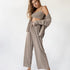Women's Fashion Solid Color Pajamas Undershirt Three-piece Set - ROUTINE FASHION