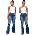 Raw-edged Ripped Flared Jeans - ROUTINE FASHION
