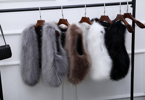 Faux Fox Fur Short Slim Waistcoat - ROUTINE FASHION