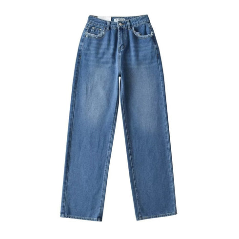 Women's High-waisted Straight Jeans - ROUTINE FASHION