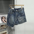 Denim Fashion Skirt High Waist A Line - ROUTINE FASHION