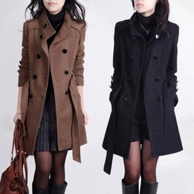 Woolen Coat Women Mid-Length Korean Style Woolen Coat - ROUTINE FASHION