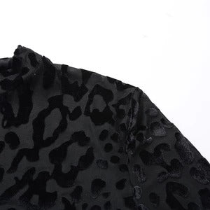 Black Leopard Mesh Bodysuit - ROUTINE FASHION