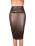Newly Women High Waist Faux Leather Pencil Skirt Bodycon Skirt Solid Sexy OL Office Skirts - ROUTINE FASHION